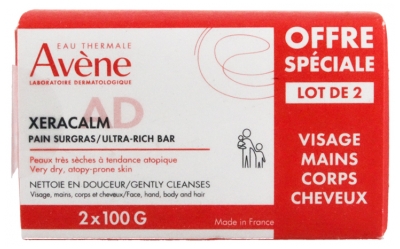 Avène XeraCalm AD Pain Surgras Lot de 2 x 100 Grammes