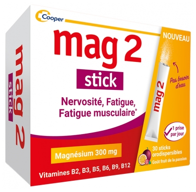 Mag 2 Stick Nervosité Fatigue Musculaire 30 Unités Orodispersibles