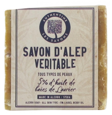 Authentine Savon d'Alep Véritable 5% d'Huile de Baies de Laurier 190 g
