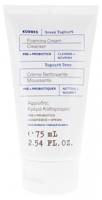 Korres Yaourt Grec Crème Nettoyante et Moussante 75 ML