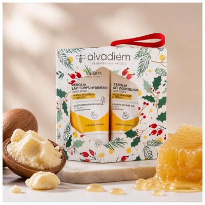 Alvadiem Coffret Xerolia Lait Corps Hydratant 30 ML et Xerolia Gel Douche Surgras 30 ML