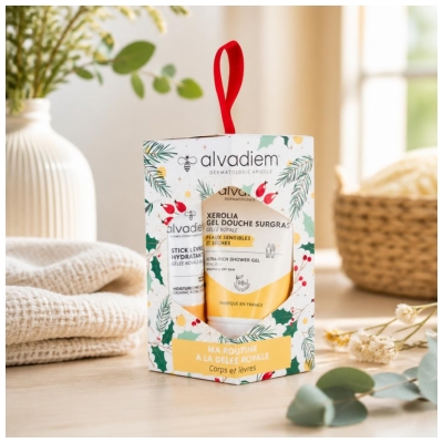 Alvadiem Coffret Stick Lèvres Hydratant 4 Grammes et Xerolia Gel Douche Surgras 30 ML