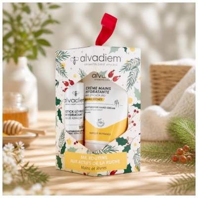 Alvadiem Coffret Stick Lèvres Hydratant 4 Grammes et Crème Mains Hydratante 30 ML