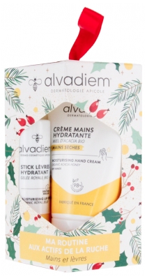 Alvadiem Coffret Stick Lèvres Hydratant 4 Grammes et Crème Mains Hydratante 30 ML