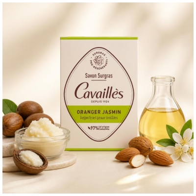 Cavaillès Savon Surgras Oranger Jasmin Peaux Sèches 100 g