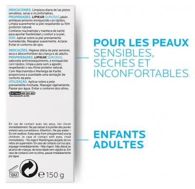 La Roche-Posay Lipikar Surgras Pain Dermatologique 150 Grammes