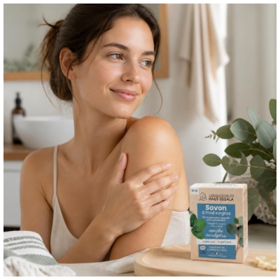 Laboratoire du Haut-Ségala Savon à Froid Surgras Menthe Eucalyptus 80 Grammes