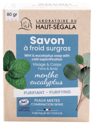 Laboratoire du Haut-Ségala Savon à Froid Surgras Menthe Eucalyptus 80 Grammes