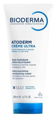 Bioderma Atoderm Crème Ultra Soin Hydratant Ultra-Nourrissant Peaux Normales à Sèches 200 ml