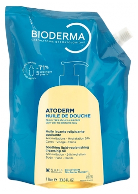 Bioderma Atoderm Huile de douche Relipidante Éco-Recharge 1000 ml