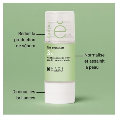 État Pur Actif Pur Zinc Gluconate 3%