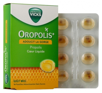 Vicks Oropolis Coeur Liquide Miel 16 Unités Adoucissantes