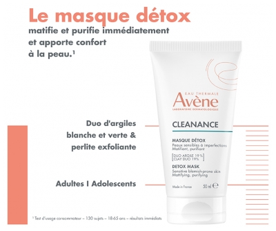 Avène Cleanance Masque Détox Peaux à Imperfections 50 ml