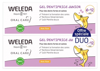 Weleda Gel Dentifrice Junior Avec Fluor 6-12 ans Lot de 2 x 50 ml