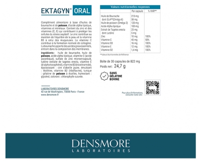 Densmore Ektagyn Oral (Ancien Suveal Sicca) - 30 Capsules - Formule Inchangée