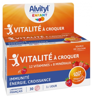Alvityl Vitalité Arôme Fraise 30 Comprimés à Croquer