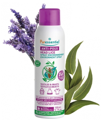 Puressentiel Anti-Poux Spray Environnement Efficacité 24H 150 ml