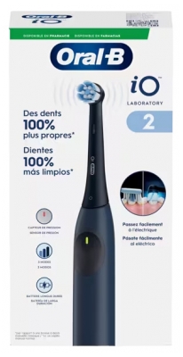 Oral-B IO Laboratory 2 Brosse à Dents Rechargeable 3 Modes Intelligents + Accessoires - Couleur : Bleue Nuit