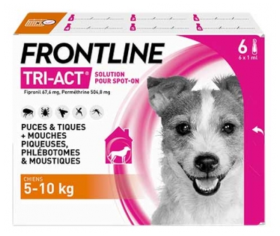 Frontline Tri-Act Chiens 5-10Kg 6 Pipettes
