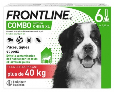 Frontline Combo Pour Chien de 40 à 60 kg 6 Pipettes