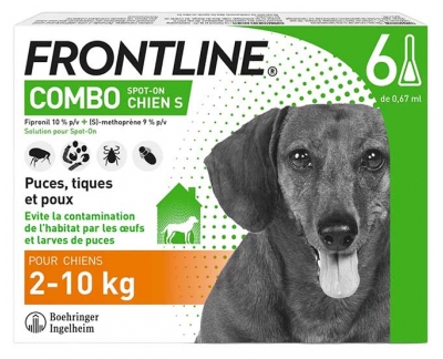 Frontline Combo Pour Chien de 2 à 10 kg 6 Pipettes