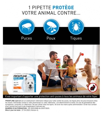 Frontline Spot-On Chien S (2 10 Kg) 3 Unités