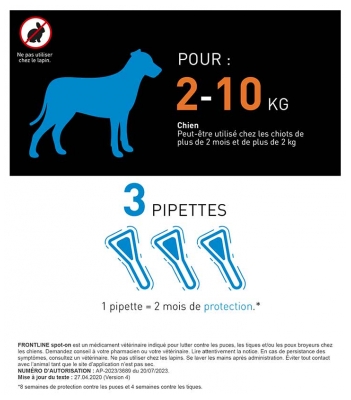 Frontline Spot-On Chien S (2 10 Kg) 3 Unités