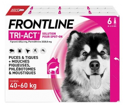 Frontline Tri-Act Chiens 40-60Kg 6 Pipettes