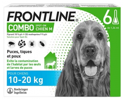 Frontline Combo Pour Chien de 10 à 20 kg 6 Pipettes