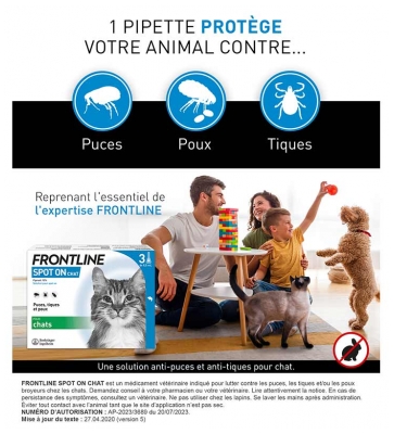 Frontline Spot-On pour Chat 3 Unités