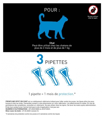 Frontline Spot-On pour Chat 3 Unités