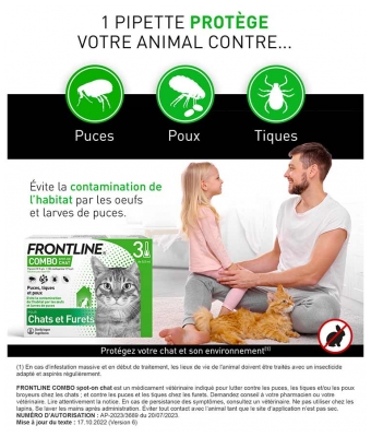 Frontline Combo Pour Chat et Furets 3 Pipettes