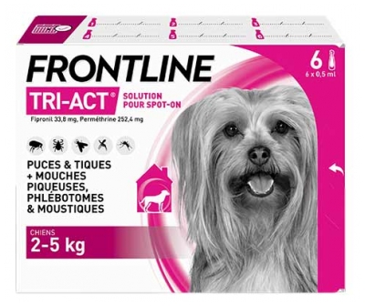 Frontline Tri-Act Chiens 2-5Kg 6 Pipettes