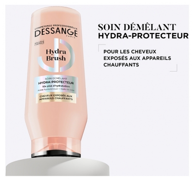 Dessange Hydra Brush Soin Démêlant Hydra-Protecteur Cheveux Exposés aux Appareils Chauffants 225 ml