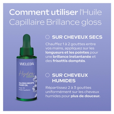 Weleda Hydra Shine Huile Capillaire Brillance Gloss Sans Silicone 30 ml