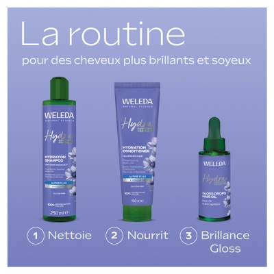 Weleda Hydra Shine Après-Shampoing Hydratation Fleurs de Lin des Alpes 150 ml