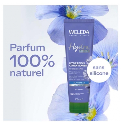 Weleda Hydra Shine Après-Shampoing Hydratation Fleurs de Lin des Alpes 150 ml