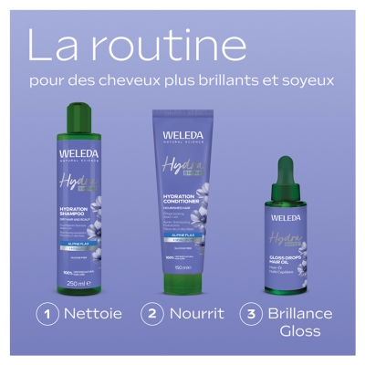 Weleda Hydra Shine Shampoing Hydratation Fleurs de Lin des Alpes 150 ml