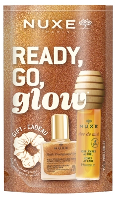 Nuxe Rêve de Miel Soin Lèvres 10 ml + Huile Sèche Prodigieuse Or Multi-Fonctions 10 ml + un Chouchou Offert
