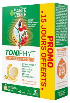 Santé Verte Toniphyt Boost Énergie 45 Unités Effervescentes