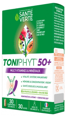 Santé Verte Toniphyt 50+ Vitamines & Minéraux 30 Comprimés