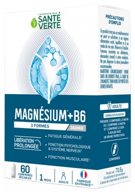 Santé Verte Magnésium + B6 60 Unités Sécables