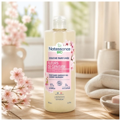 Natessance Douche Parfumée Fleurs de Cerisier Biologique 500 ML