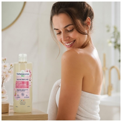 Natessance Douche Parfumée Fleurs de Cerisier Biologique 500 ML