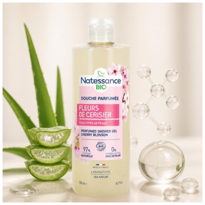 Natessance Douche Parfumée Fleurs de Cerisier Biologique 500 ML