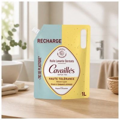 Cavaillès Huile Lavante Dermato Haute Tolérance Éco Recharge de 1 Litre