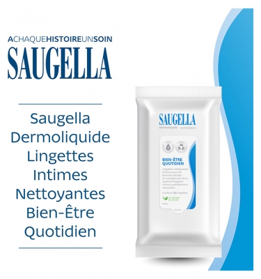 Saugella Dermoliquide Lingettes Nettoyantes Intimes 15 Unités