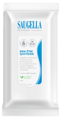 Saugella Dermoliquide Lingettes Nettoyantes Intimes 15 Unités