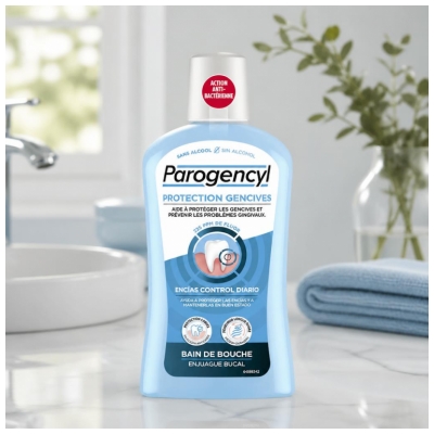 Parogencyl Bain de Bouche Protection Gencives Sans Alcool 500 ml