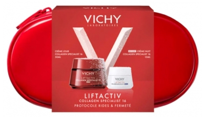 Vichy LiftActiv Collagen Specialist 16 Signes de l'Âge Crème Jour 50 ml + Crème Nuit 15 ml et sa Trousse Offertes